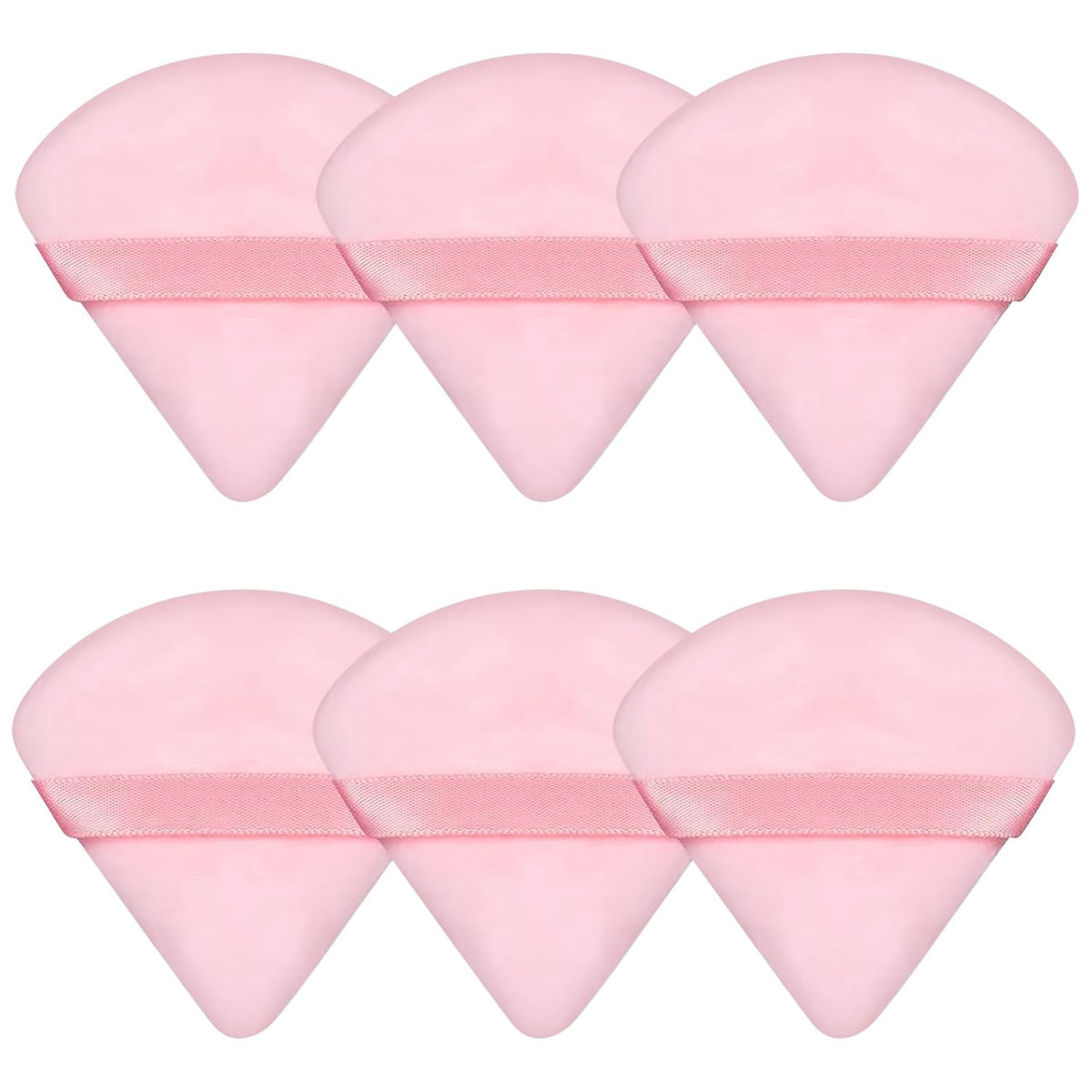 6 Pcs Powder Puff, Face Soft Triangle Makeup Puff Velour Makeup Sponge for Loose Powder (Black)